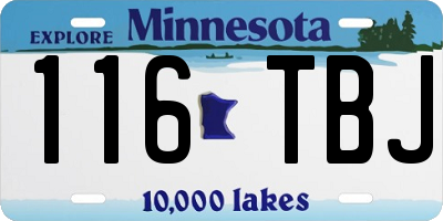 MN license plate 116TBJ