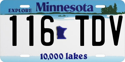 MN license plate 116TDV