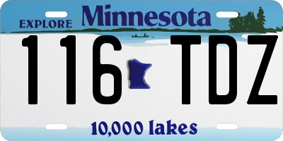 MN license plate 116TDZ