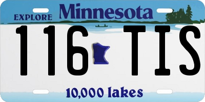 MN license plate 116TIS