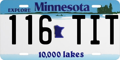 MN license plate 116TIT