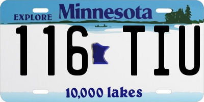 MN license plate 116TIU