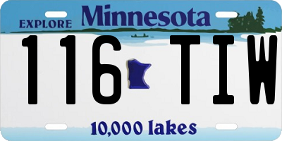 MN license plate 116TIW