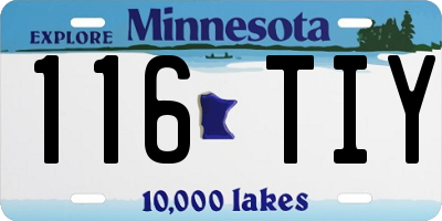 MN license plate 116TIY