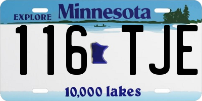 MN license plate 116TJE