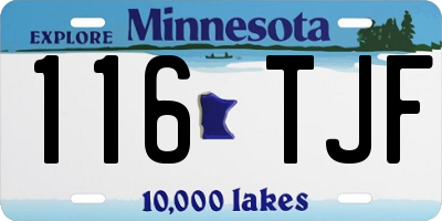 MN license plate 116TJF