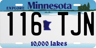 MN license plate 116TJN