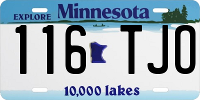 MN license plate 116TJO