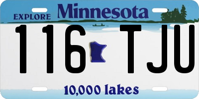 MN license plate 116TJU