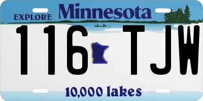 MN license plate 116TJW