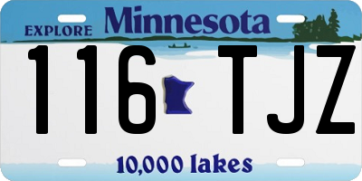 MN license plate 116TJZ