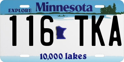 MN license plate 116TKA