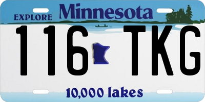 MN license plate 116TKG