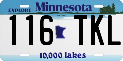 MN license plate 116TKL