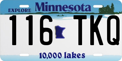 MN license plate 116TKQ
