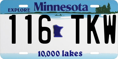 MN license plate 116TKW