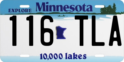 MN license plate 116TLA