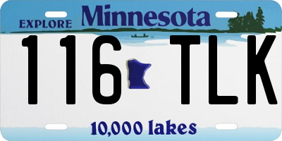 MN license plate 116TLK