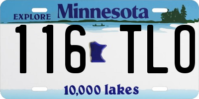 MN license plate 116TLO