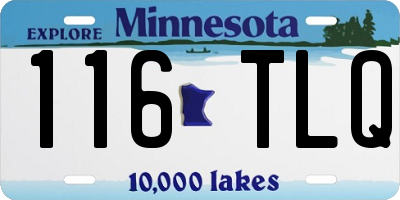 MN license plate 116TLQ