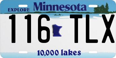 MN license plate 116TLX