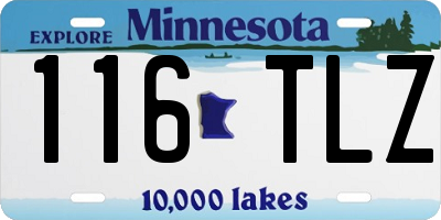 MN license plate 116TLZ