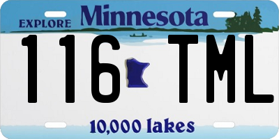 MN license plate 116TML