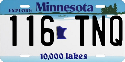 MN license plate 116TNQ