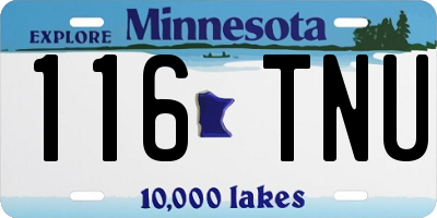 MN license plate 116TNU
