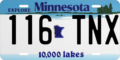 MN license plate 116TNX