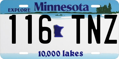 MN license plate 116TNZ