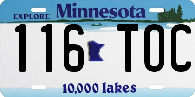 MN license plate 116TOC