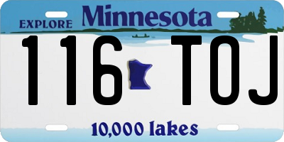 MN license plate 116TOJ