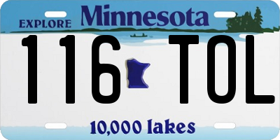 MN license plate 116TOL