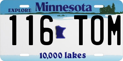 MN license plate 116TOM