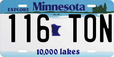 MN license plate 116TON