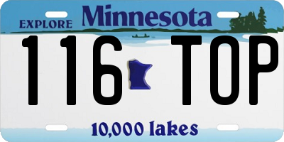 MN license plate 116TOP