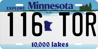 MN license plate 116TOR