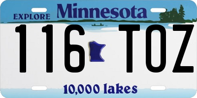MN license plate 116TOZ