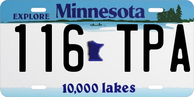 MN license plate 116TPA