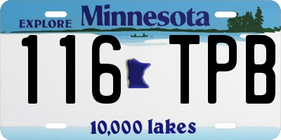 MN license plate 116TPB