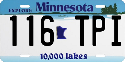 MN license plate 116TPI