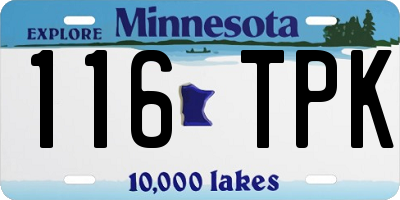 MN license plate 116TPK