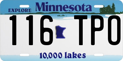 MN license plate 116TPO