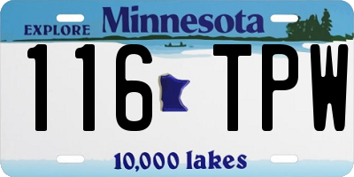 MN license plate 116TPW