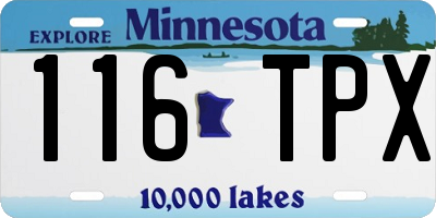 MN license plate 116TPX