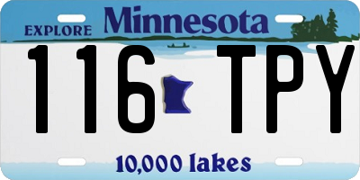 MN license plate 116TPY