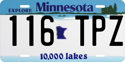 MN license plate 116TPZ