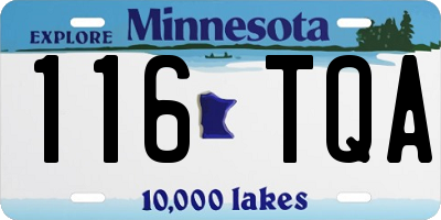 MN license plate 116TQA