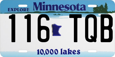 MN license plate 116TQB